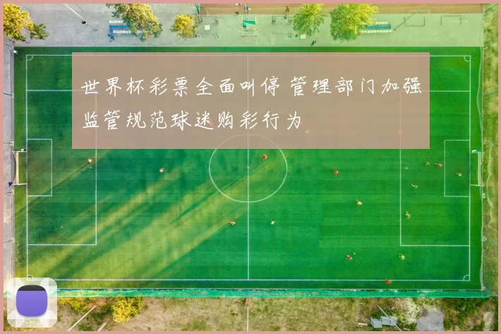 世界杯彩票全面叫停 管理部门加强监管规范球迷购彩行为